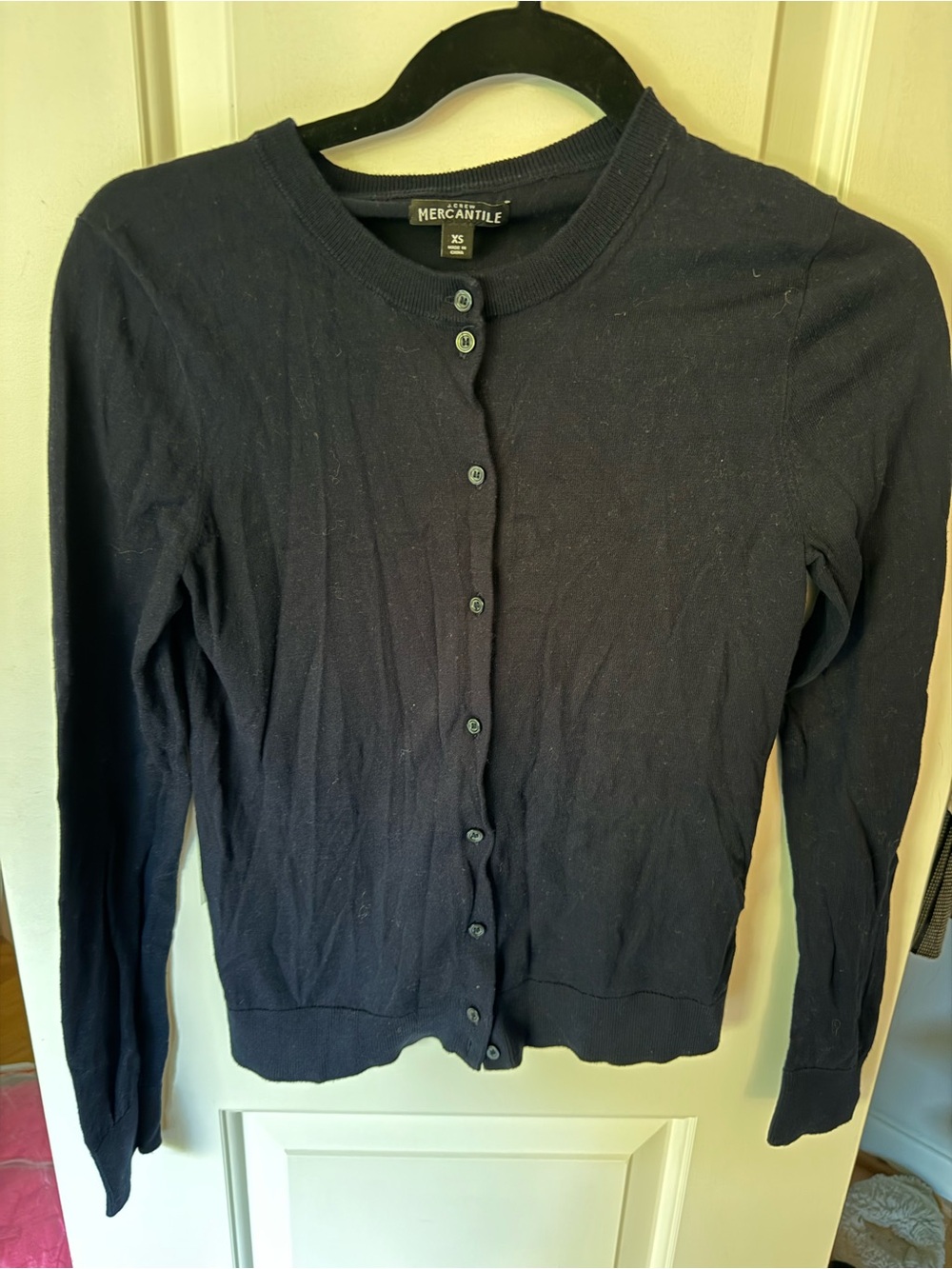J. Crew Factory Navy Button-Up Crewneck Cardigan - Never Worn